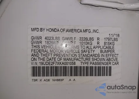 2019 Acura Ilx Premium Package/Technology Package from USA, damaged, VIN 19UDE2F7XKA001058